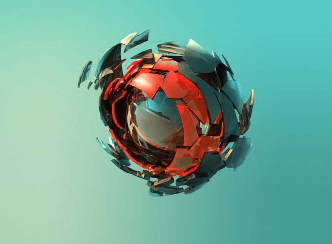 Wallpaper sphere, 3D, red, green, HD, Abstract 874815067